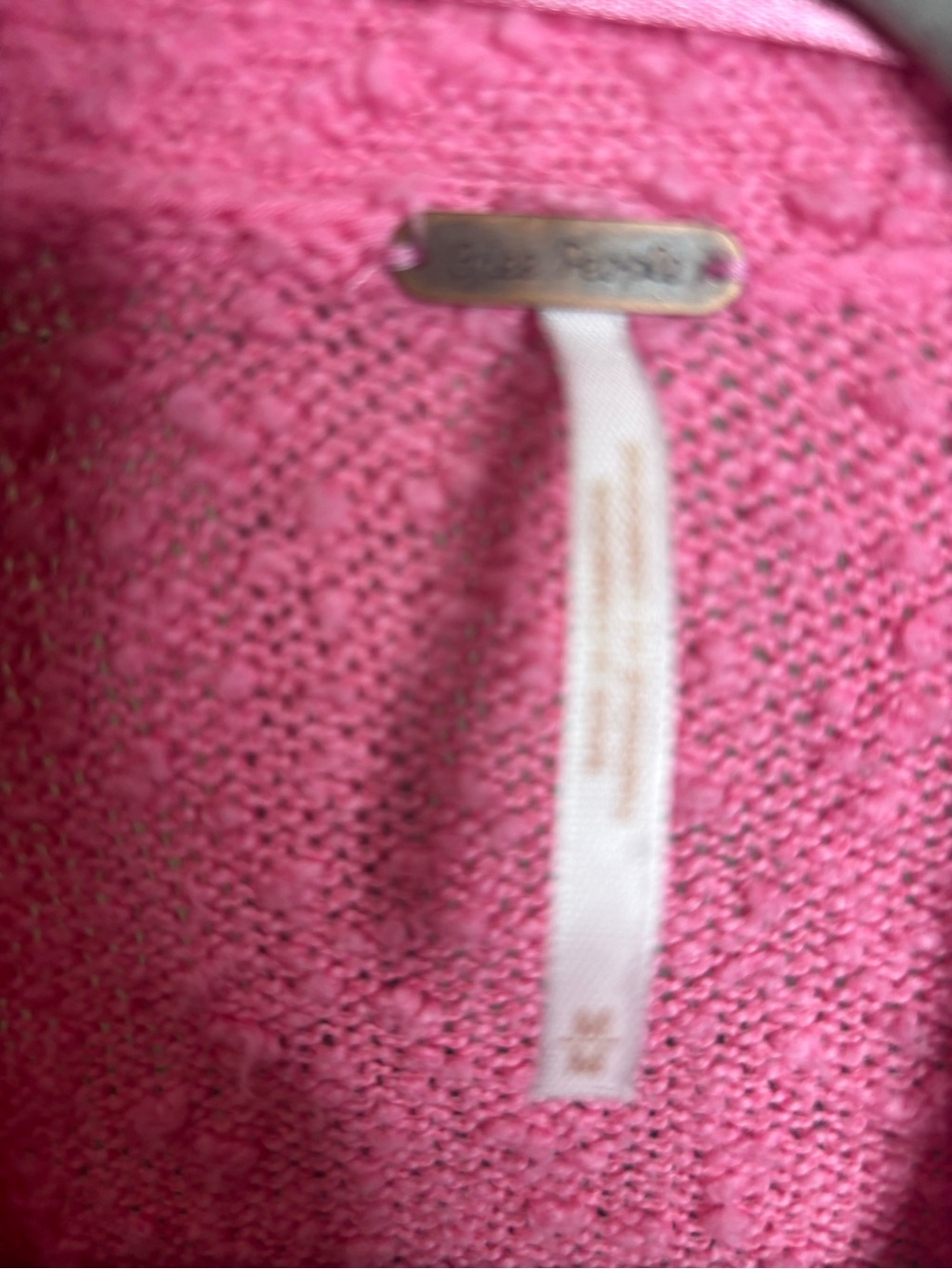 Free People Pink Button-Front Bouclé Cardigan - Picture 6 of 6